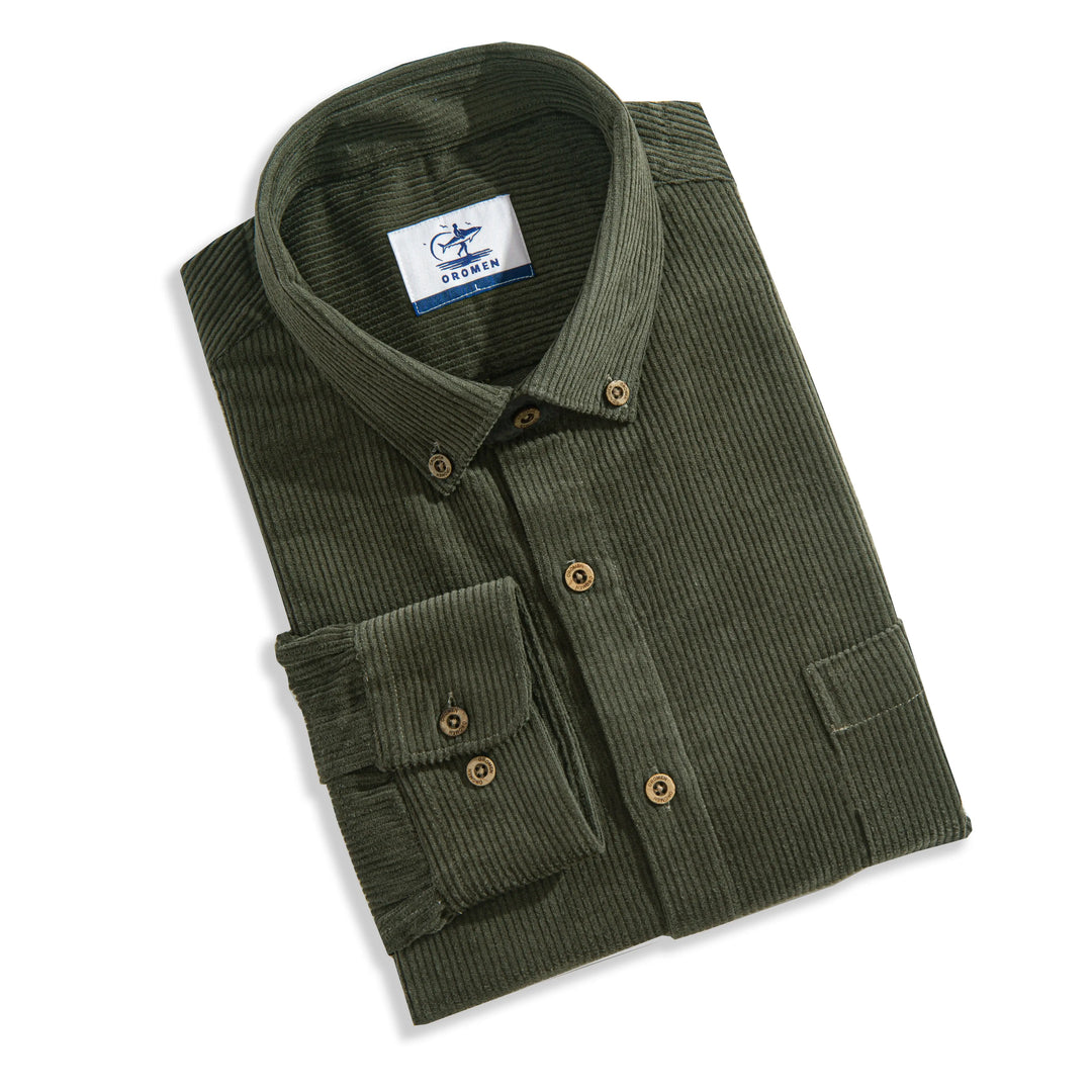 Army Green Utility Corduroy Shirt