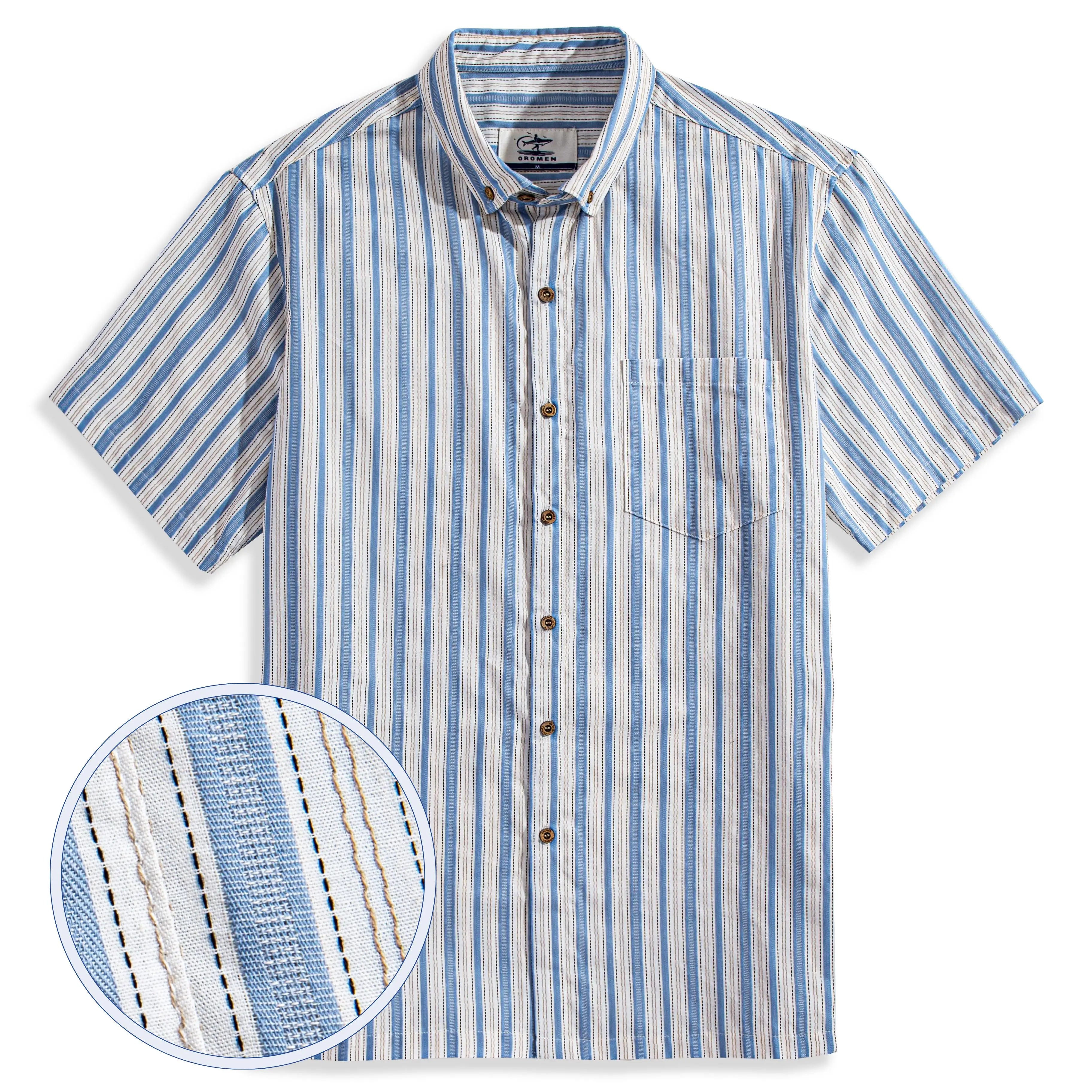 Blue Ribbon Striped Shirt – OROMEN