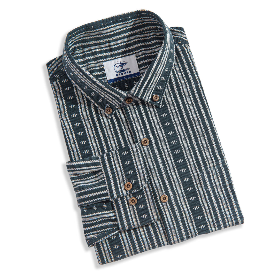 Versatile Striped Corduroy Shirt