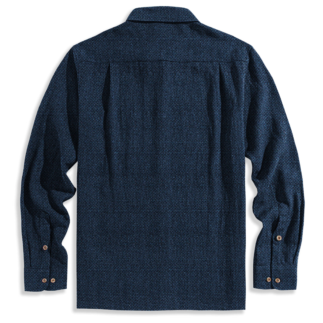 Cotton & Linen Woven Long Sleeve Shirt