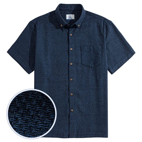 Cotton & Linen Woven Short Sleeve Shirt