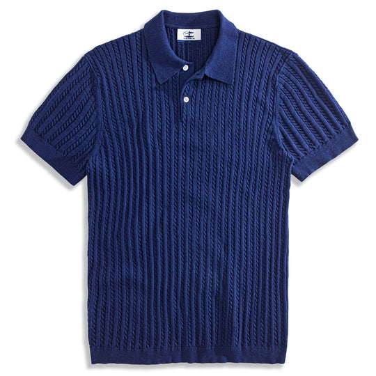 Ribbed Cotton Polo Sweater