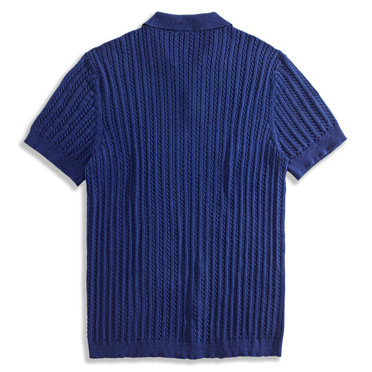 Ribbed Cotton Polo Sweater