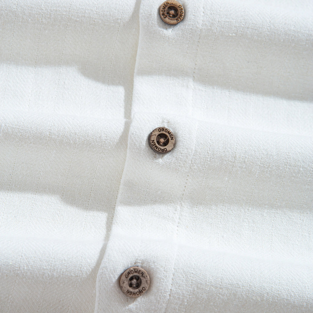 Embossed Striped Shirt Coconut Button