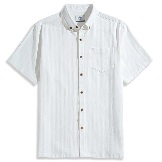 Embossed Striped Shirt White