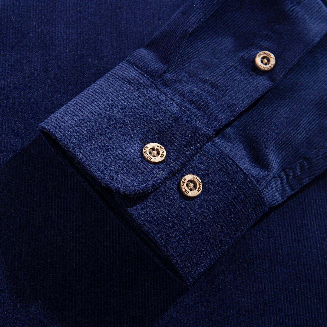 Indigo-Dyed Cotton Corduroy Shirt