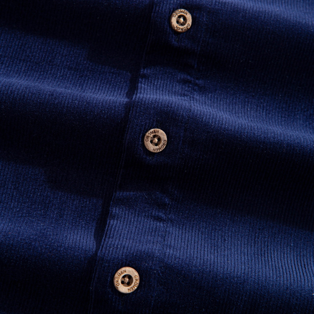 Indigo-Dyed Cotton Corduroy Shirt