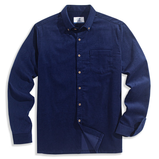 Indigo-Dyed Cotton Corduroy Shirt