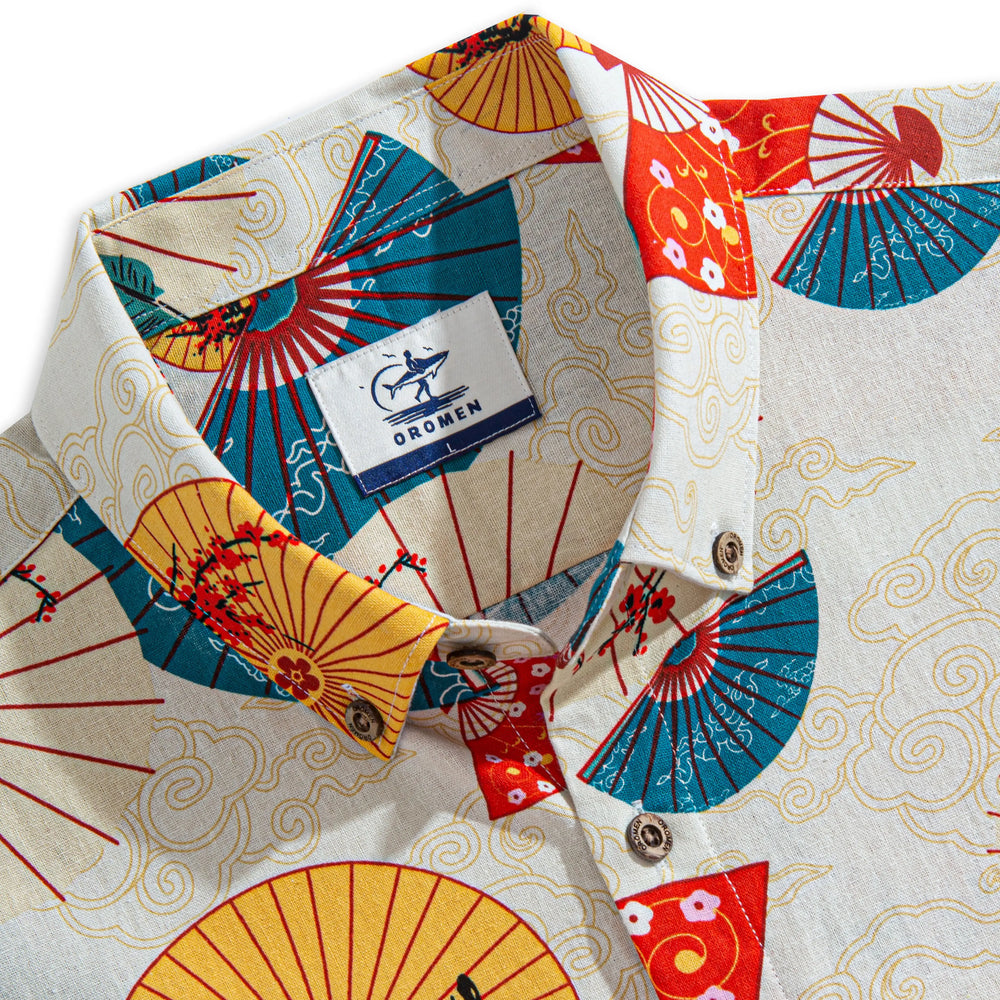 Kyoto Folding Fan Aloha Shirt Collar