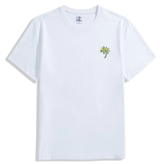 Palm Tree Cotton T-shirt White Color