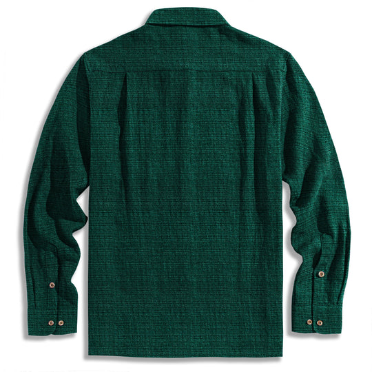 Porous Woven Texture Long Sleeve Shirt