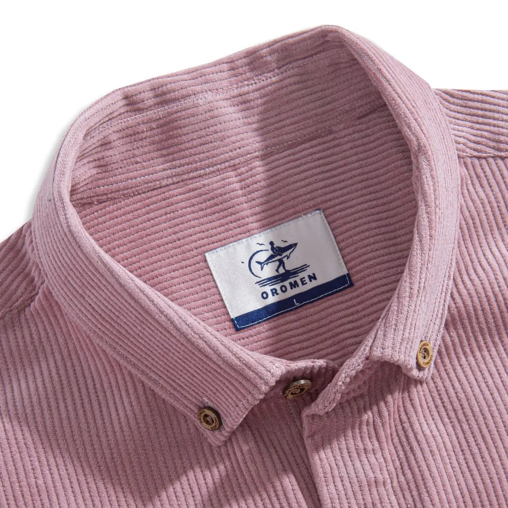 Retro Pink Cotton Corduroy Shirt