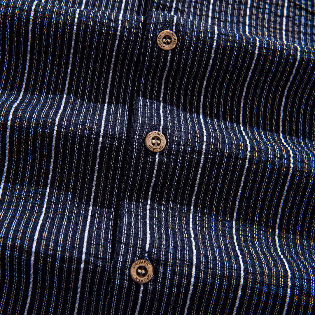 Seersucker Striped Button Down Shirt