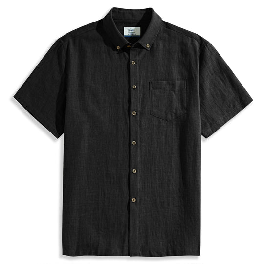 Tailored Linen Shirt Black