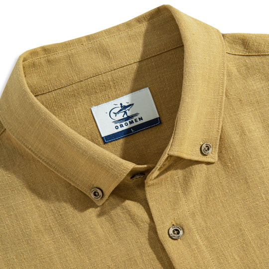 Tailored Linen Shirt Button Down Collar