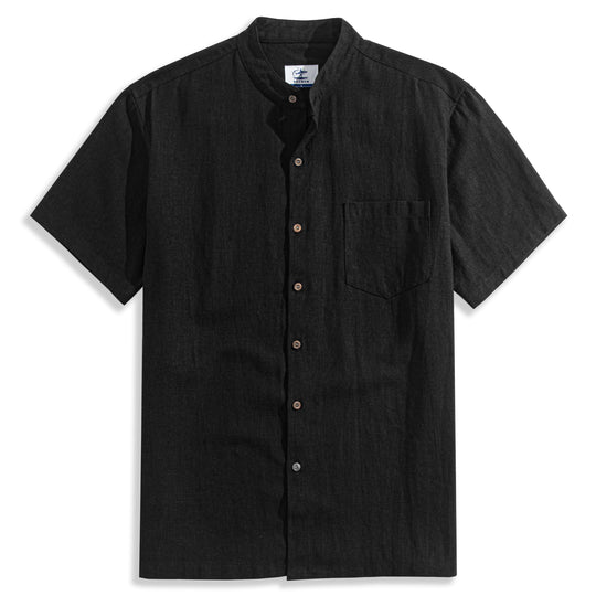 Stand Collar Cotton Shirt