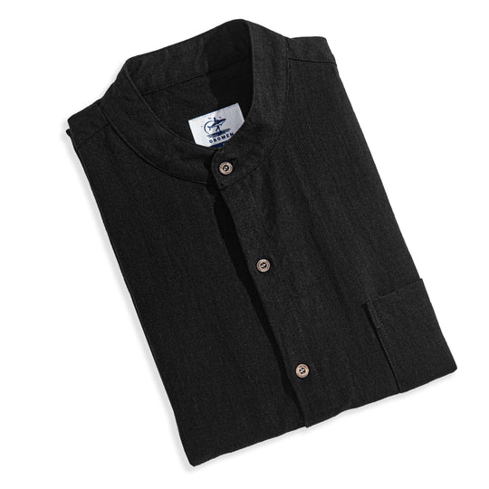 Stand Collar Cotton Shirt