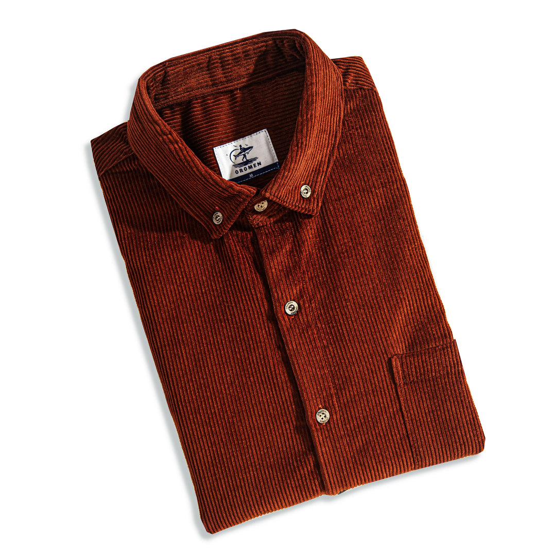 Vintage Burgundy Cotton Corduroy Shirt