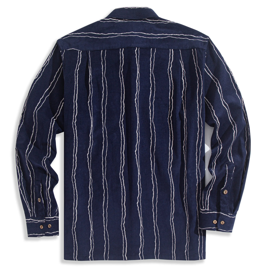 Water Ripple Striped Corduroy Shirt