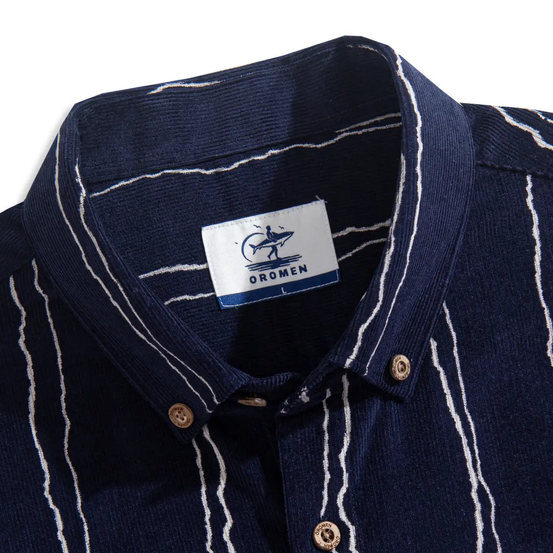 Water Ripple Striped Corduroy Shirt