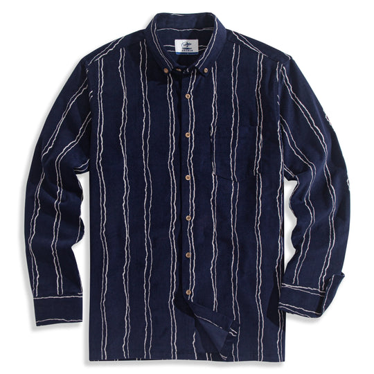 Water Ripple Striped Corduroy Shirt