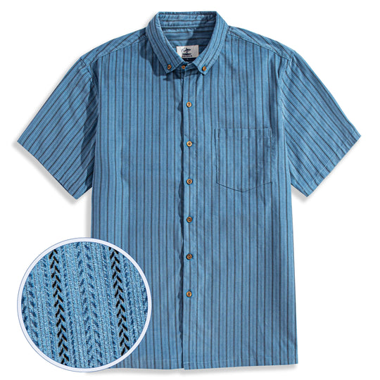 Wheat Pattern Striped Corduroy Pure Cotton Shirt