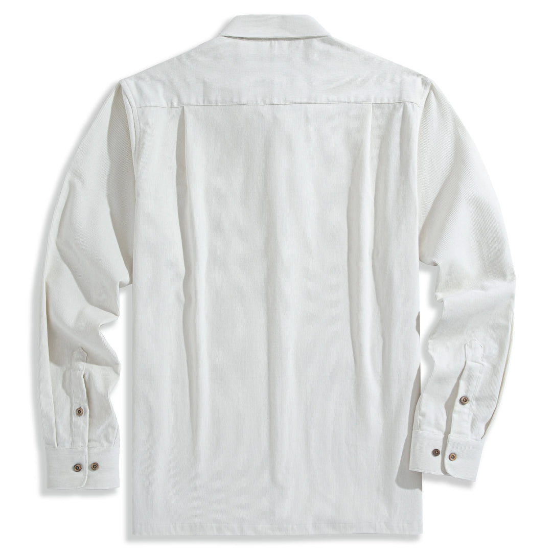 White Corduroy Versatile Shirt