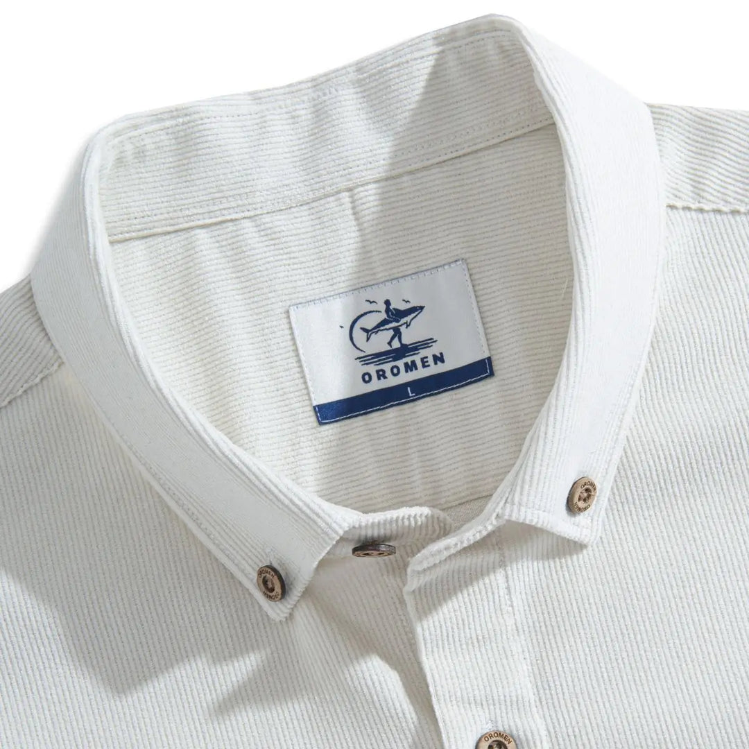 White Corduroy Versatile Shirt