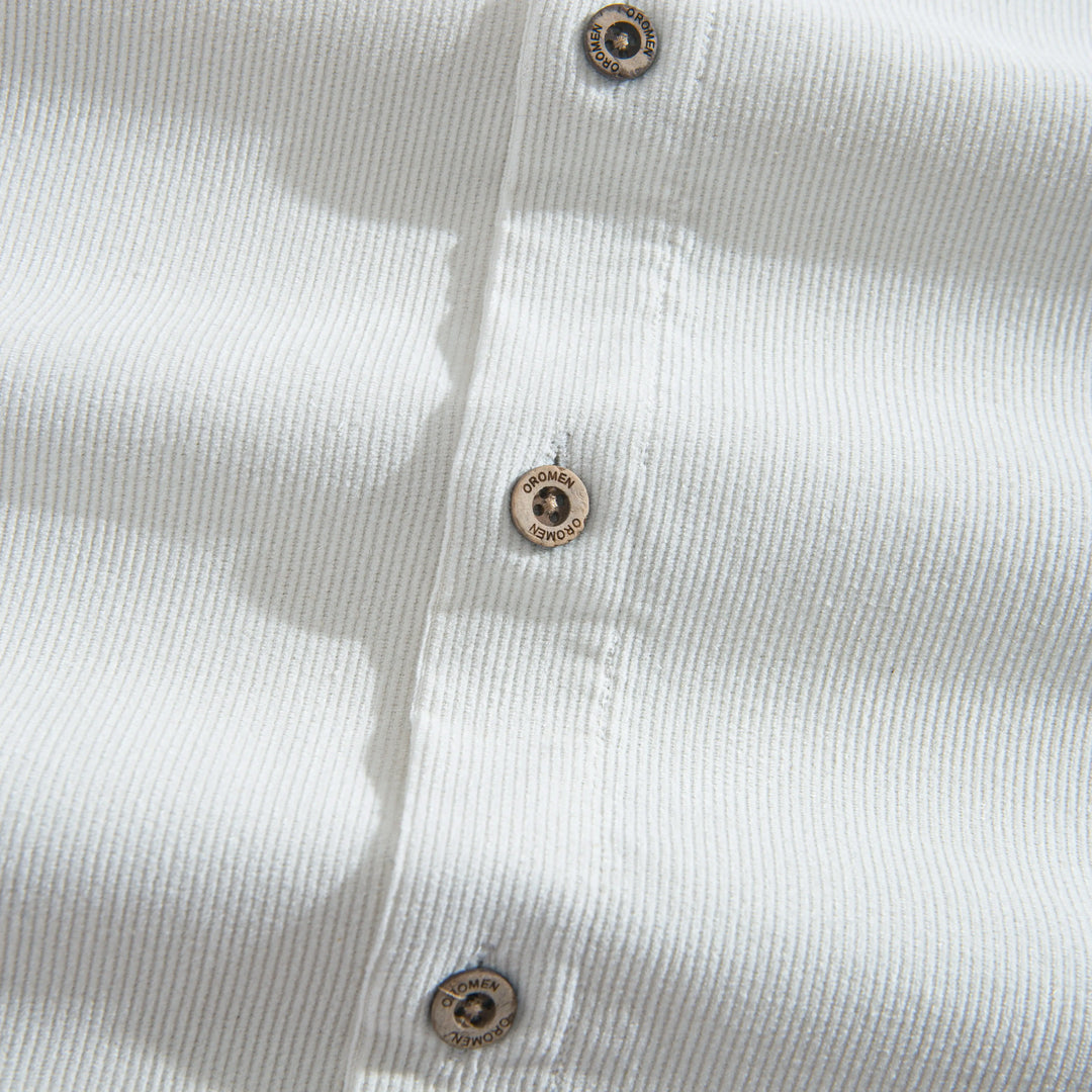 White Corduroy Versatile Shirt