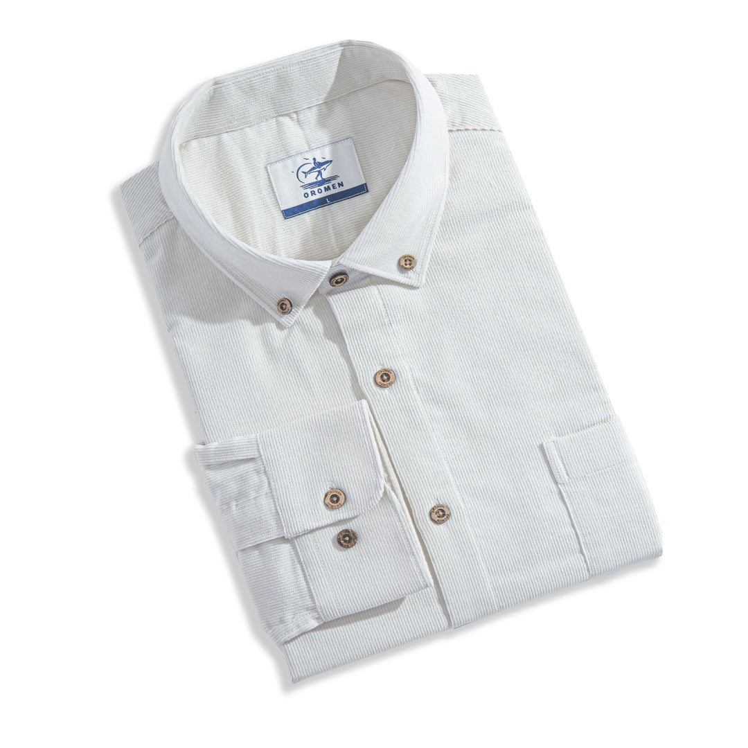 White Corduroy Versatile Shirt