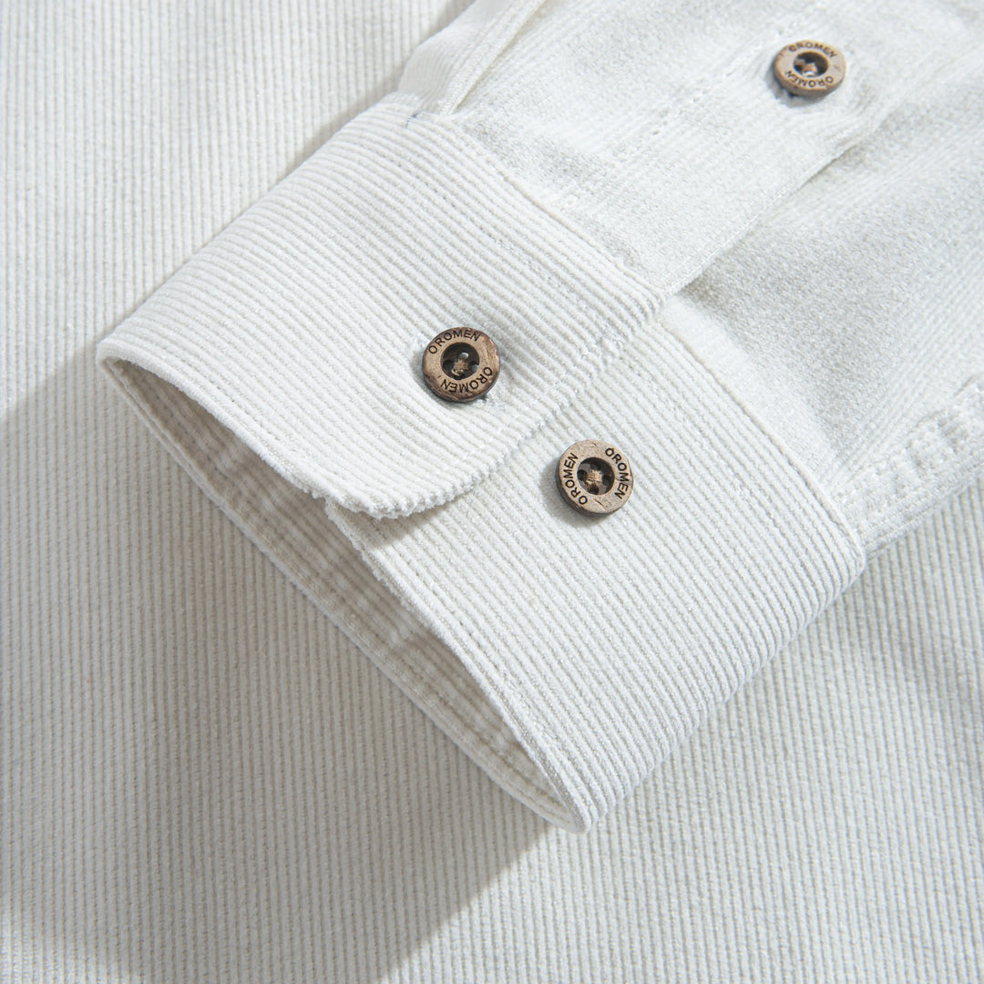 White Corduroy Versatile Shirt