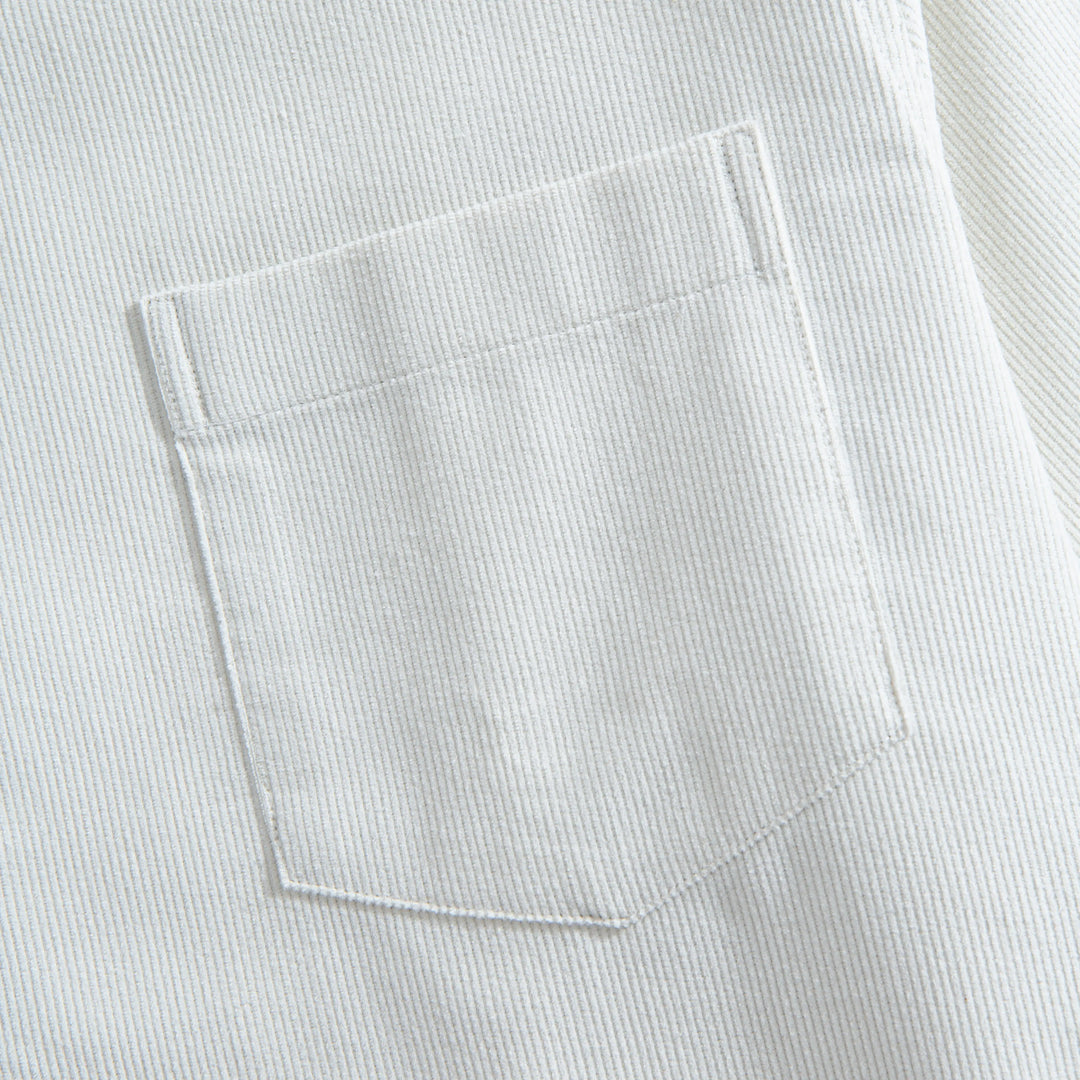 White Corduroy Versatile Shirt