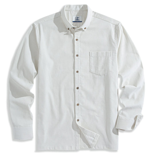 White Corduroy Versatile Shirt