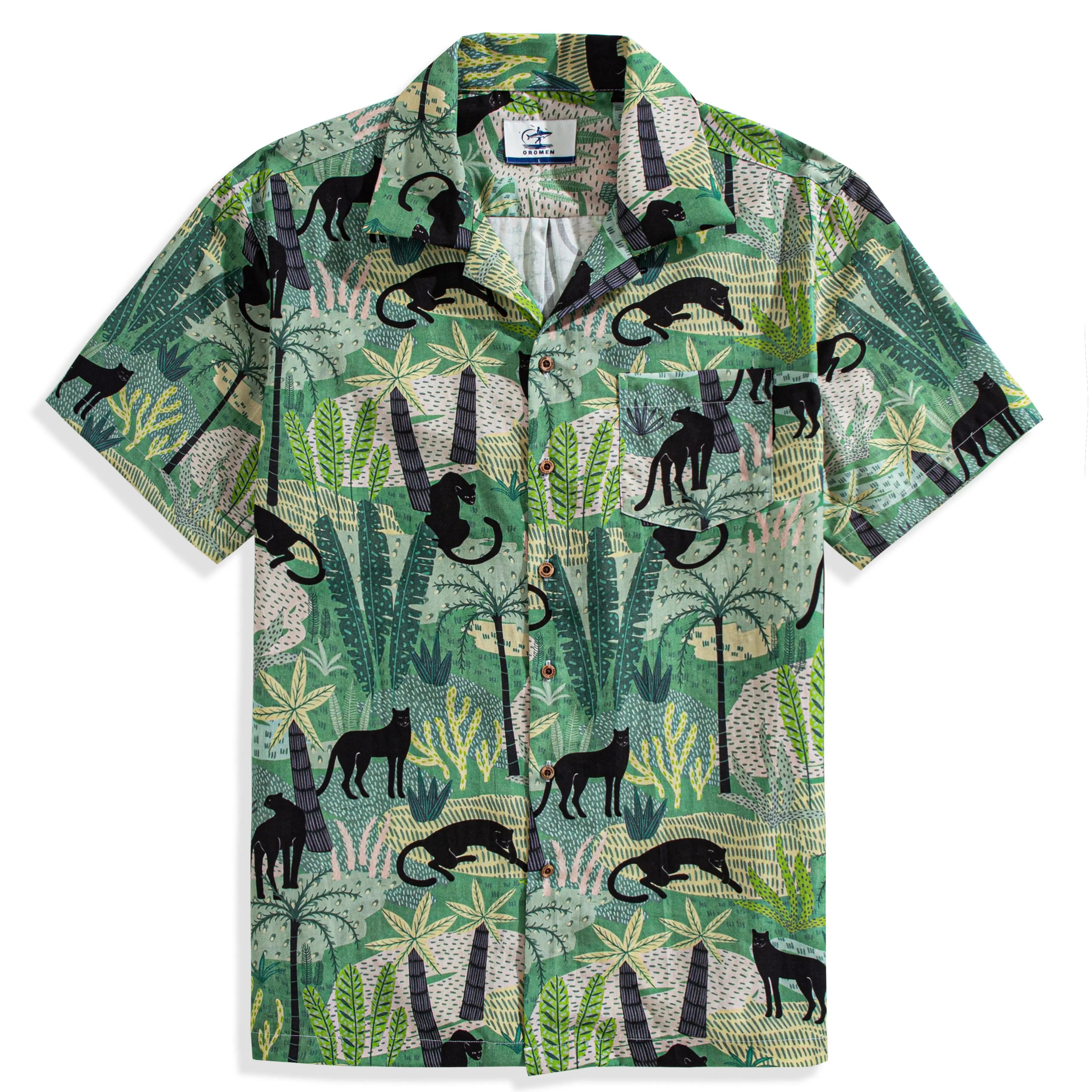 Wild Jungle Aloha Shirt Green