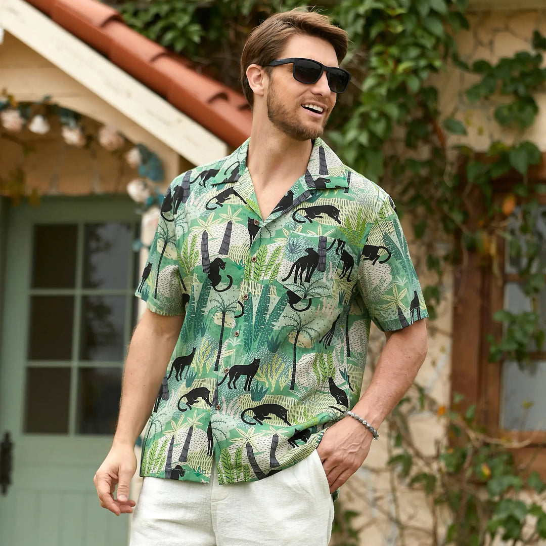 Wild Jungle Aloha Shirt Model