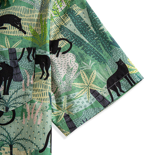 Wild Jungle Aloha Shirt Sleeves